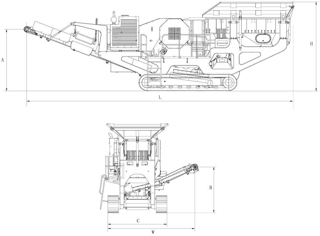 履帶移動顎式破碎機結構圖